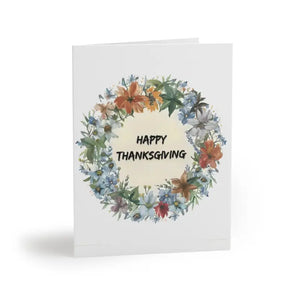 Happy Thanksgiving Greeting Cards with Matching White Envelopes - Dipaliz - 8 Pcs / Matte / 4.25” x 5.5” - & Note