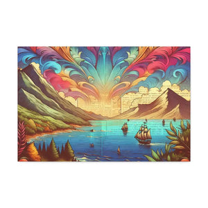 Hand Stretched Canvas Art Ocean Serenity Wall Decor - Dipaliz - Posters Prints & Visual Artwork