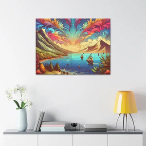 Hand Stretched Canvas Art Ocean Serenity Wall Decor - Dipaliz - Posters Prints & Visual Artwork