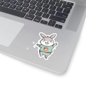 Kiss Cut Stickers - Joyful Bunny Design - Dipaliz - 3’’ × / White - Decorative
