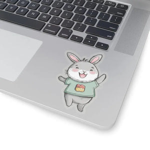 Kiss Cut Stickers - Joyful Bunny Design - Dipaliz - 4’’ × / Transparent - Decorative