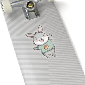 Kiss Cut Stickers - Joyful Bunny Design - Dipaliz - 6’’ × / Transparent - Decorative