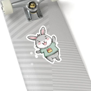 Kiss Cut Stickers - Joyful Bunny Design - Dipaliz - 6’’ × / White - Decorative