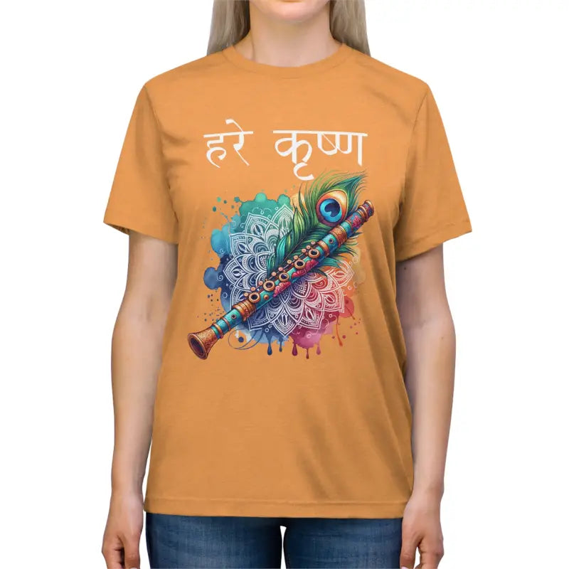 Dive Into Comfort with Krishna Bliss Triblend Tee - Orange Triblend / s T-shirt