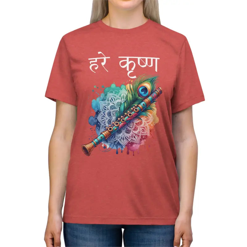 Dive Into Comfort with Krishna Bliss Triblend Tee - Red Triblend / s T-shirt