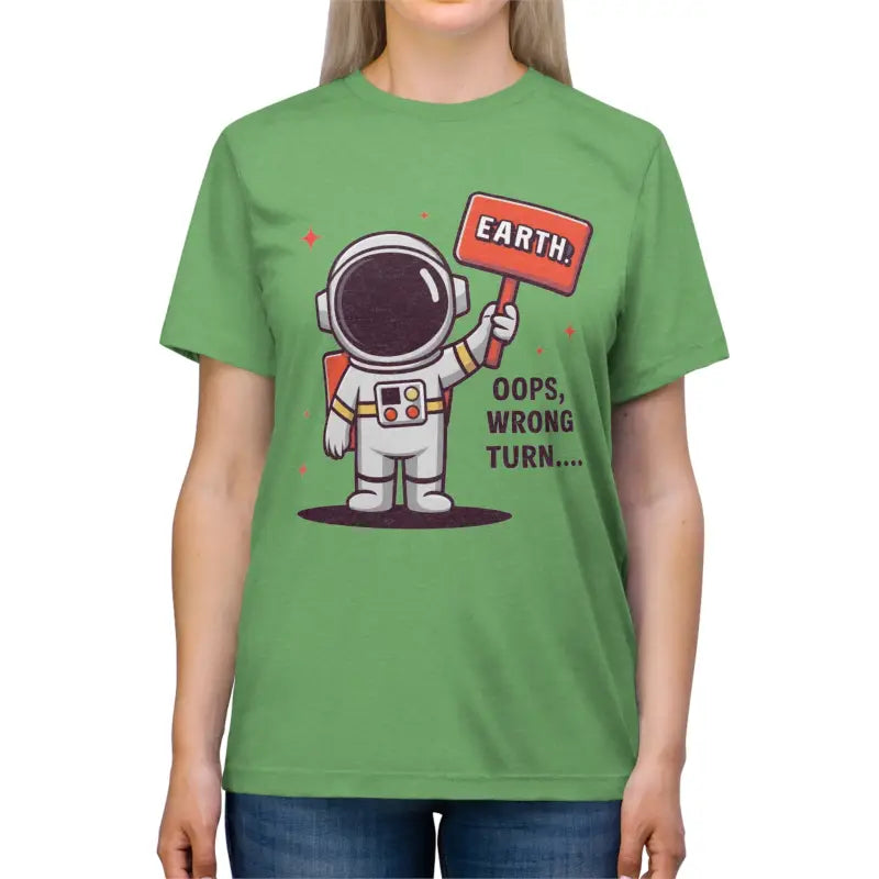 Get Lost in Style with Cosmic Mishaps Astronaut Tee! - Green Triblend / s T-shirt