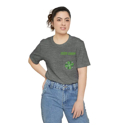 Get Lucky with the Clover Unisex Pocket Tee - Perfect for St. Paddy’s Day - T-shirt