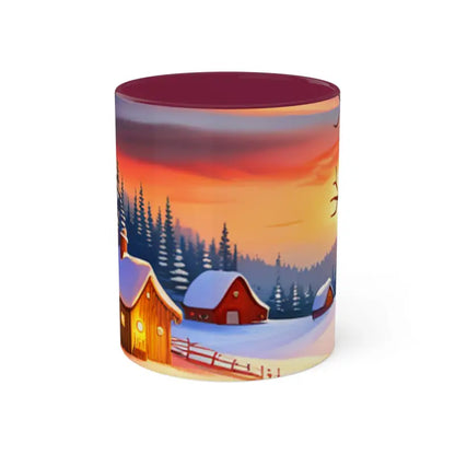 Get Festive with Dipaliz’s Colorful Ceramic Christmas Mugs! - 11oz / Maroon Mug