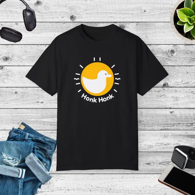 Get Quirky with the Comfort Colors Duck Honk T-shirt - Black / s T-shirt