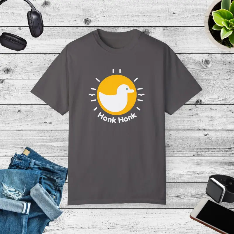 Get Quirky with the Comfort Colors Duck Honk T-shirt - Graphite / s T-shirt