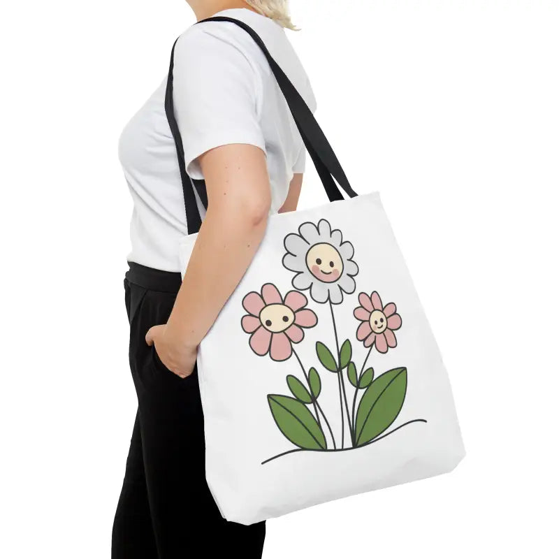 Floral Polyester Tote Bag: Turn Heads with Chic Style - Large Bags