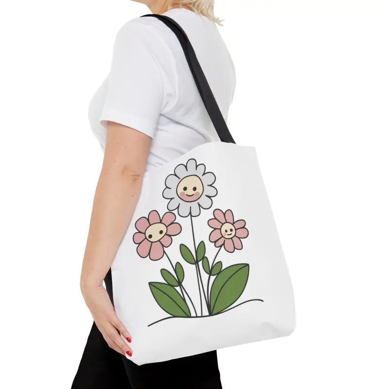 Floral Polyester Tote Bag: Turn Heads with Chic Style - Medium Bags