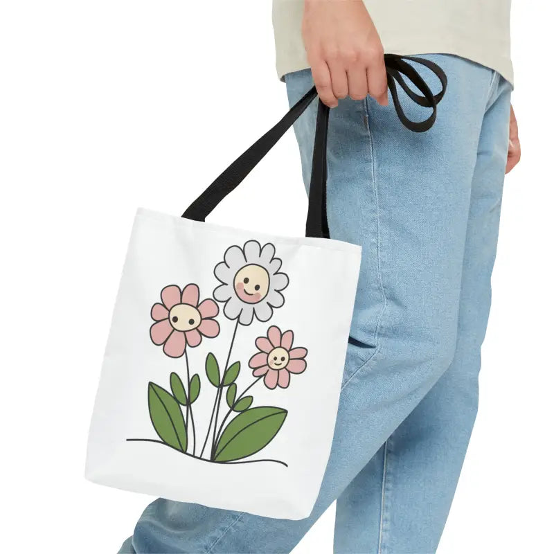 Floral Polyester Tote Bag: Turn Heads with Chic Style - Small Bags