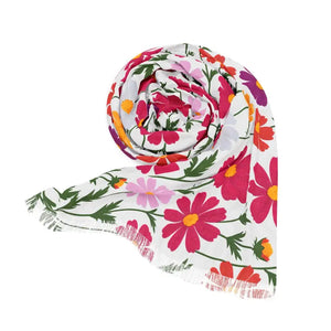 Floral Print Lightweight Scarf - Trendy Women’s Fashion - Dipaliz - 27’’ × 73’’ - Scarves & Shawls