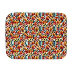 Fall Leaves Pattern Sherpa Blanket - Cozy Autumn Warmth - Dipaliz - Blankets