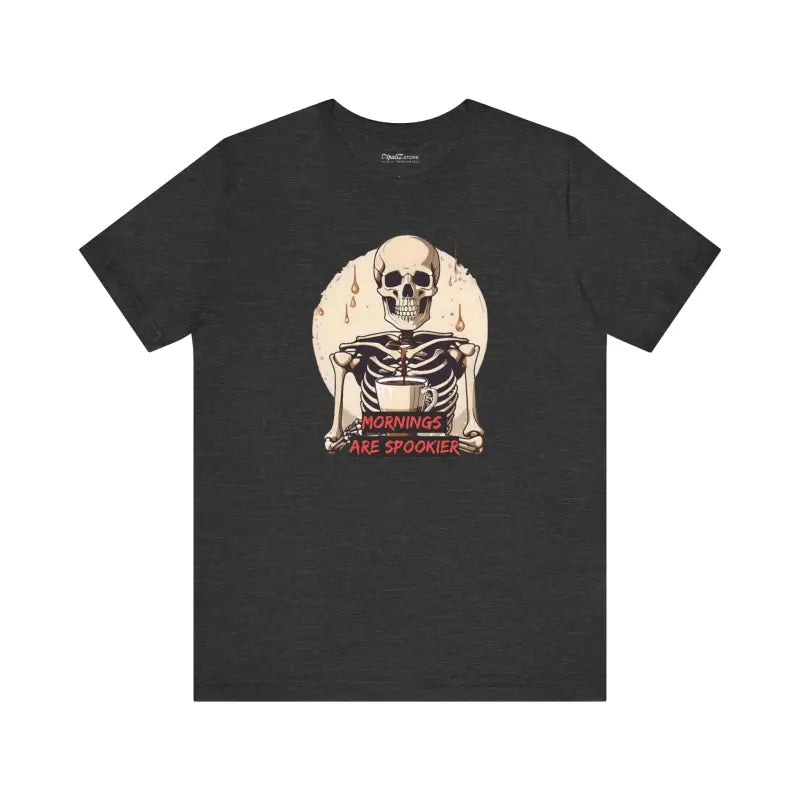 Wake Up Spooky with the Skeleton Coffee Tee - T-shirt