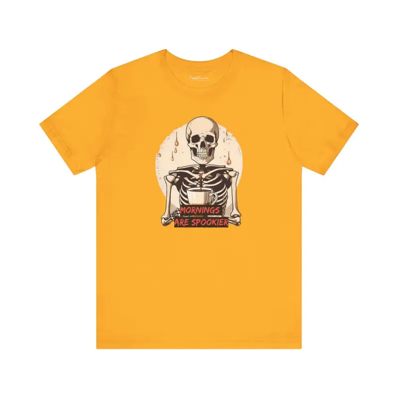 Wake Up Spooky with the Skeleton Coffee Tee - T-shirt