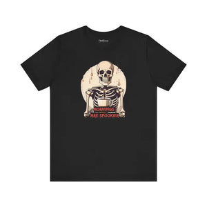 Spooky Skeleton Coffee Tee - Halloween Graphic Shirt - Dipaliz - T-shirts