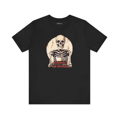 Wake Up Spooky with the Skeleton Coffee Tee - T-shirt