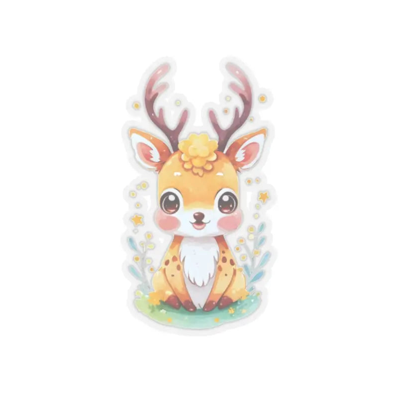 Elevate your Space with Cute Deer Kiss-cut Stickers - 2’’ × / Transparent Paper Products