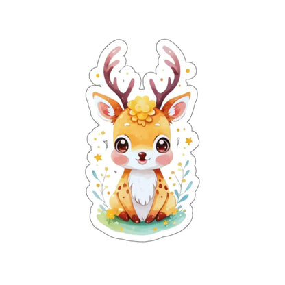 Elevate your Space with Cute Deer Kiss-cut Stickers - 6’’ × / White Paper Products