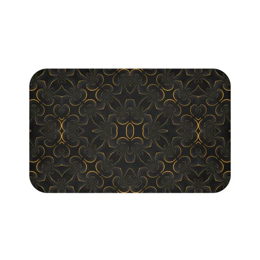 Transform your Bathroom with a Golden Abstract Luxury Bath Mat - 34’’ × 21’’ Home Decor