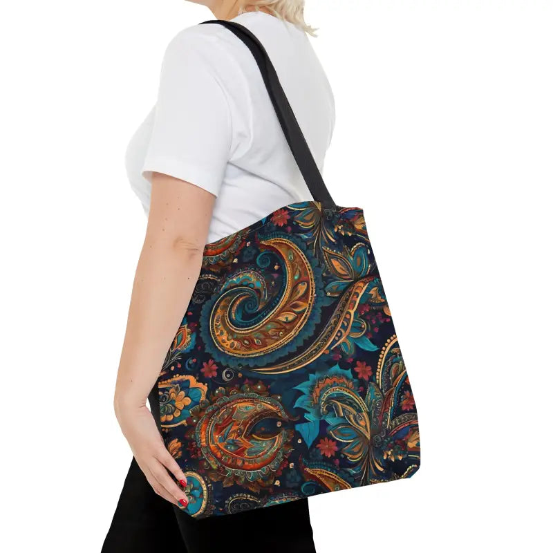 Get Chic with our Paisley Pattern Polyester Tote Bag - Medium Bags