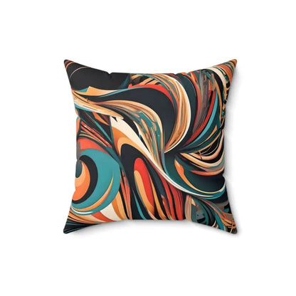 Elevate your Space with the Captivating Wavy Abstract Pattern Pillow - 16’’ × Home Decor