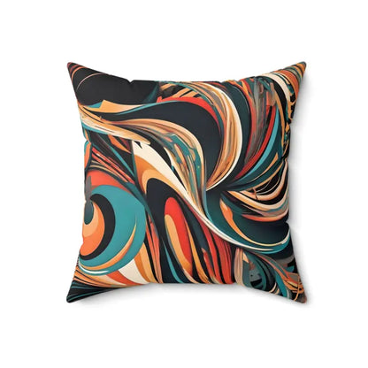 Elevate your Space with the Captivating Wavy Abstract Pattern Pillow - 18’’ × Home Decor