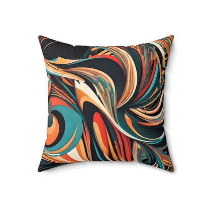 Elevate your Space with the Captivating Wavy Abstract Pattern Pillow - Home Decor