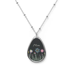 Wildflower Oval Necklace - Zinc Alloy Women’s Fashion - Dipaliz - one Size / Silver - Necklaces