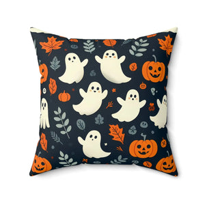 Jack o Lantern Spun Polyester Square Halloween - Dipaliz - Throw Pillows