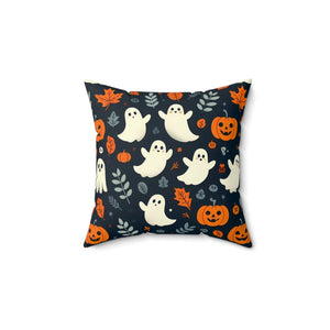 Jack o Lantern Spun Polyester Square Halloween - Dipaliz - Throw Pillows
