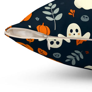 Jack o Lantern Spun Polyester Square Halloween - Dipaliz - Throw Pillows