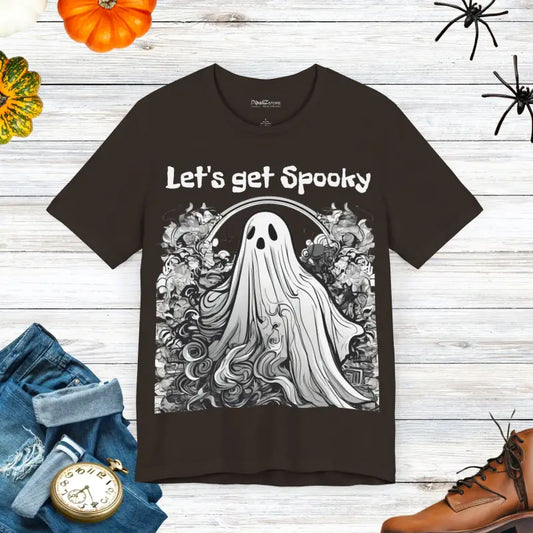 Get Spooky with Unisex Jersey Short Sleeve Halloween Tee - Brown / s T-shirt