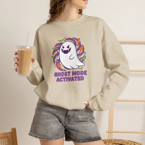 Ghost Mode Activated Sweatshirt, Cute Halloween Crewneck - Sweatshirts