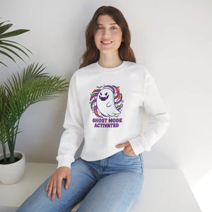Ghost Mode Activated Sweatshirt, Cute Halloween Crewneck - Sweatshirts