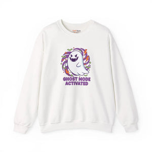 Ghost Mode Activated Sweatshirt, Cute Halloween Crewneck - Sweatshirts