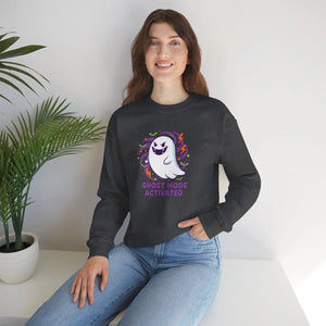 Ghost Mode Activated Sweatshirt, Cute Halloween Crewneck - Sweatshirts
