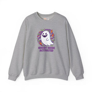 Ghost Mode Activated Sweatshirt, Cute Halloween Crewneck - Sweatshirts
