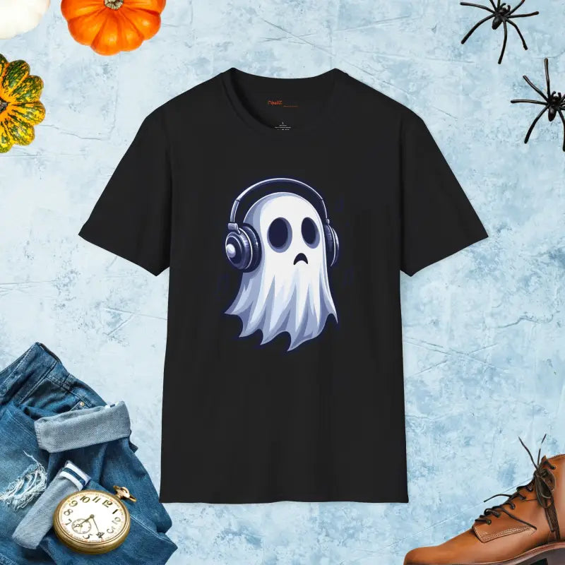 Ghost Vibes Tee: Unisex Softstyle Halloween Hit - Black / s T-shirt