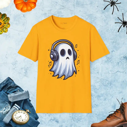 Ghost Vibes Tee: Unisex Softstyle Halloween Hit - Gold / s T-shirt