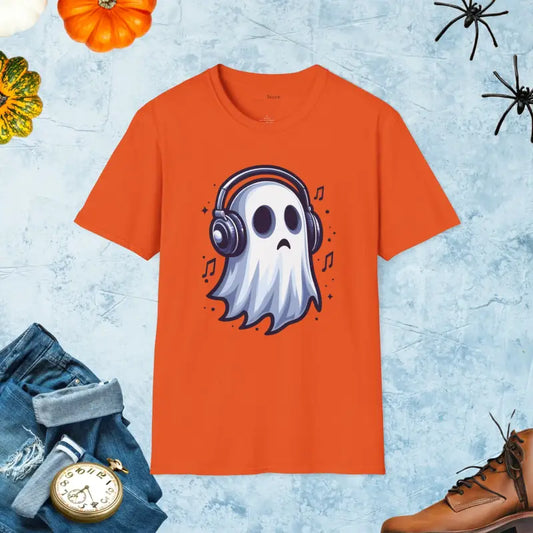 Ghost Vibes Tee: Unisex Softstyle Halloween Hit - Orange / s T-shirt