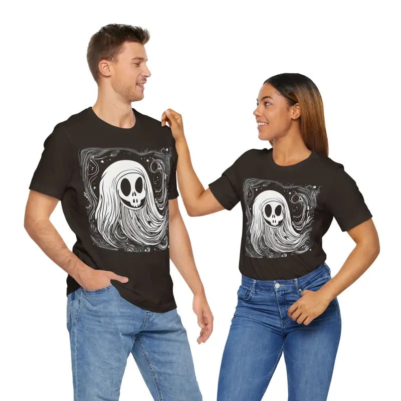 Ghostly Chic: the Spookiest Jersey Short Sleeve Tee! - T-shirt