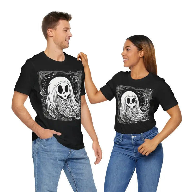 Ghostly Chic: the Spookiest Jersey Short Sleeve Tee! - T-shirt