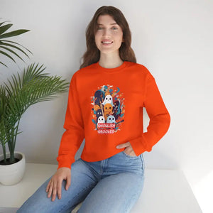 Ghosts Playing Guitar Crewneck Sweatshirt - Ghoulish Grooves - Dipaliz - Sweatshirts