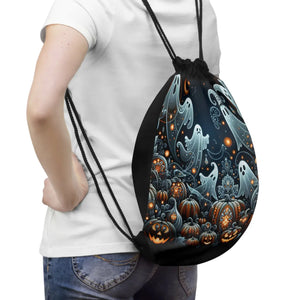 Vibrant Pumpkins Drawstring Bag - Spooky Style - Dipaliz - Backpacks
