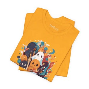 T-shirt - Groovy Ghosts Playing Music Halloween Tee - Dipaliz