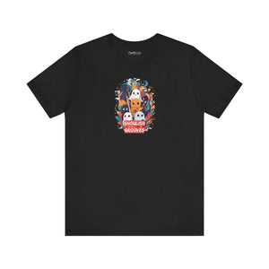 Soft Cotton Ghosts Playing Music Tee Halloween Dipaliz - T-shirts