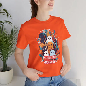 T-shirt - Groovy Ghosts Playing Music Halloween Tee - Dipaliz